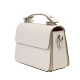 Handcrafted White Genuine Leather Minimalist Crossbody Bag